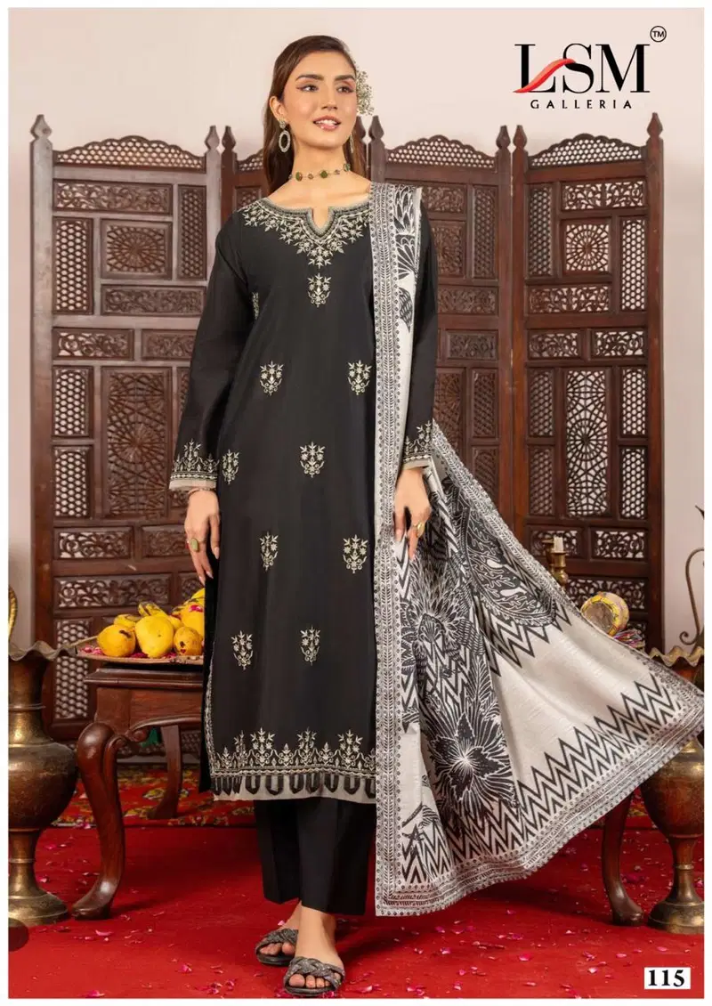 Black & White Vol 1 By Lsm Lawn Cotton Wholesale Pakistani Dress Material In India